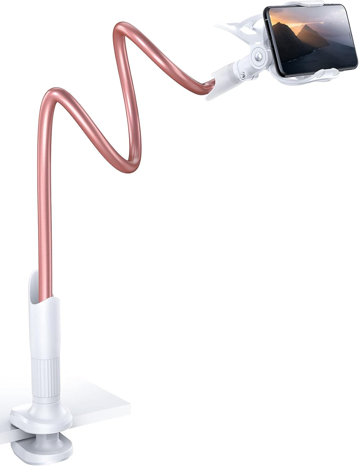 Lamicall Gooseneck Phone Holder for Bed - Cell Phone Mount Clamp Clip. Flexible Long Arm. Overhead Mount for Desk Headboard Bedside. Gifts for iPhone Air 17 Pro Max. 16 15 14 Pro Max and 4-7 Phone