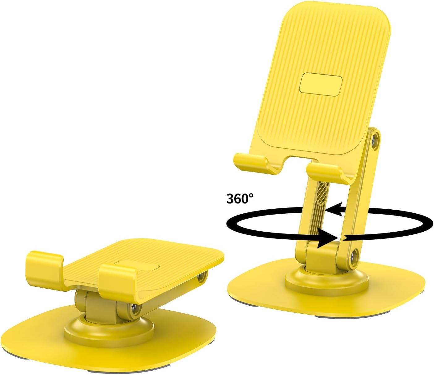 360° Degree Rotating Mobile Phone Holder.Fully Adjustable Foldable Desktop Phone Holder Stand Base.Foldable Desktop Cell Phone Stands for iPhone17 16 15 Pro Xr Xs Max X Plus iPad Samsung(K69-Black)