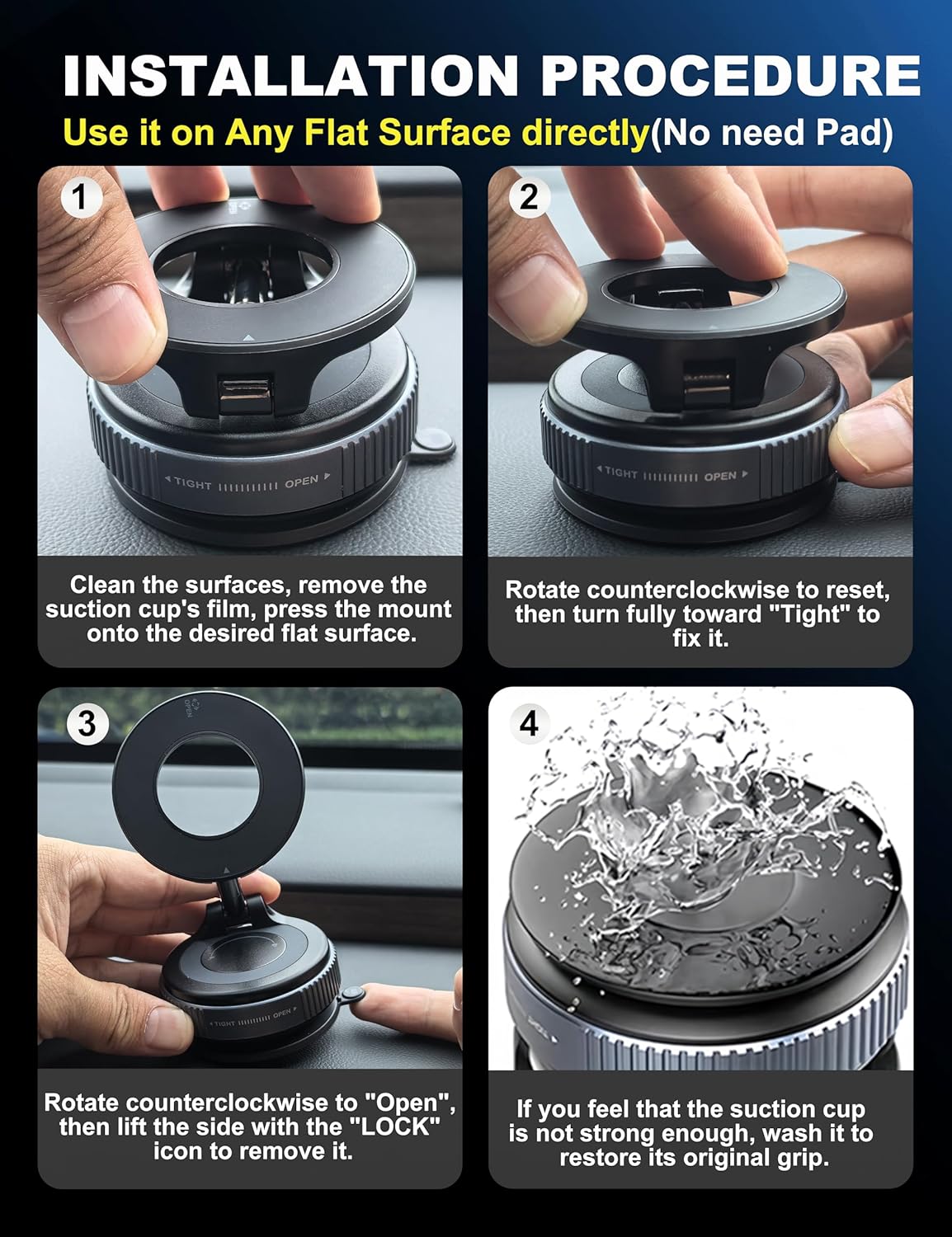 Upgraded 360° Nano Gel Vacuum Magnetic Phone Holder. Car Phone Holder for Magsafe[108+LBS Strongest Suction & 3000gf Strongest Magnetic]. Suction Cup Phone Mount for Car/for iPhone 17 Pro Max